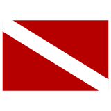 Red and white dive flag representing full dive shop services