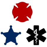 Public Safety Badge Icons representing who Columbus Scuba Has Trained