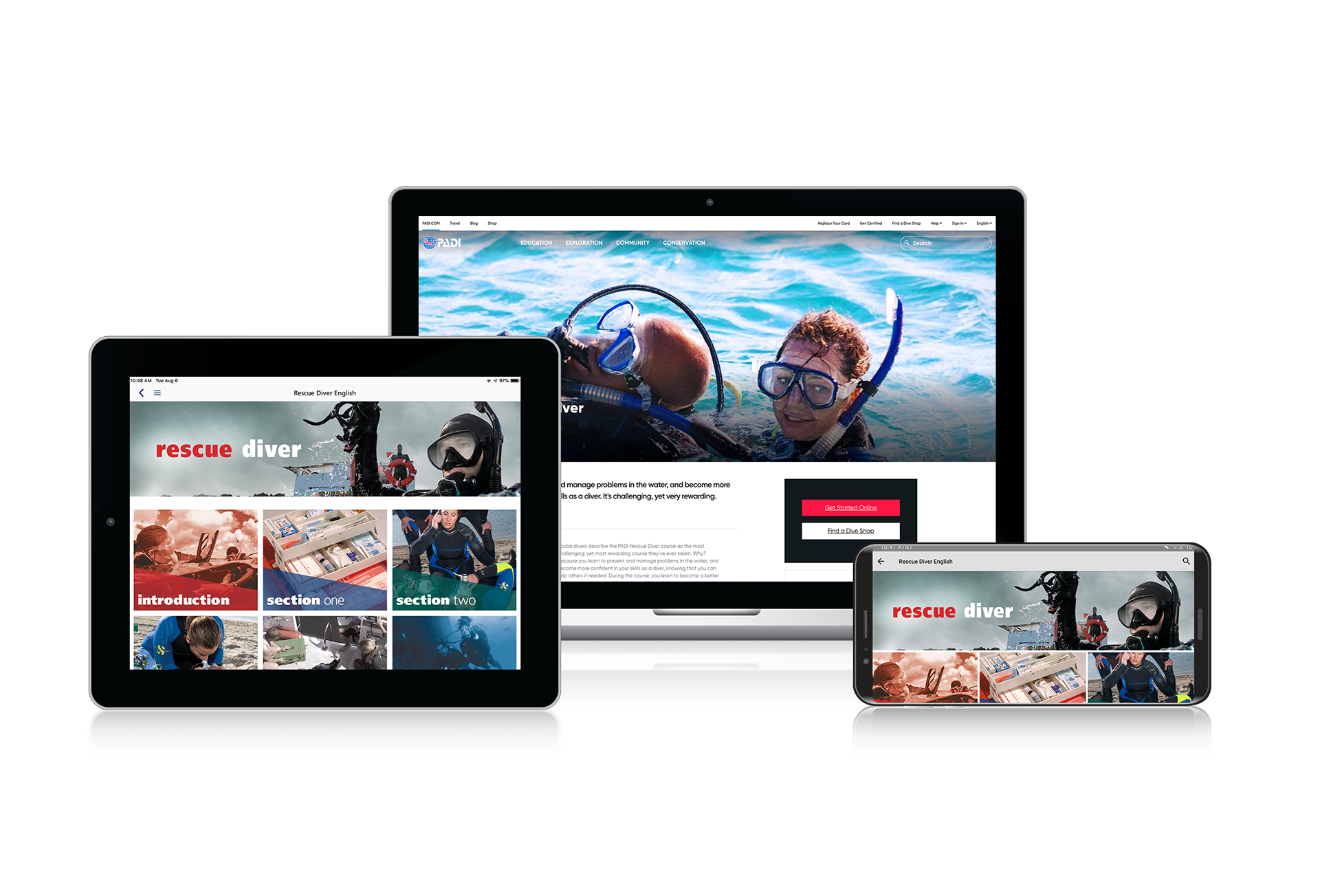 PADI eLearning for the Rescue Diver course