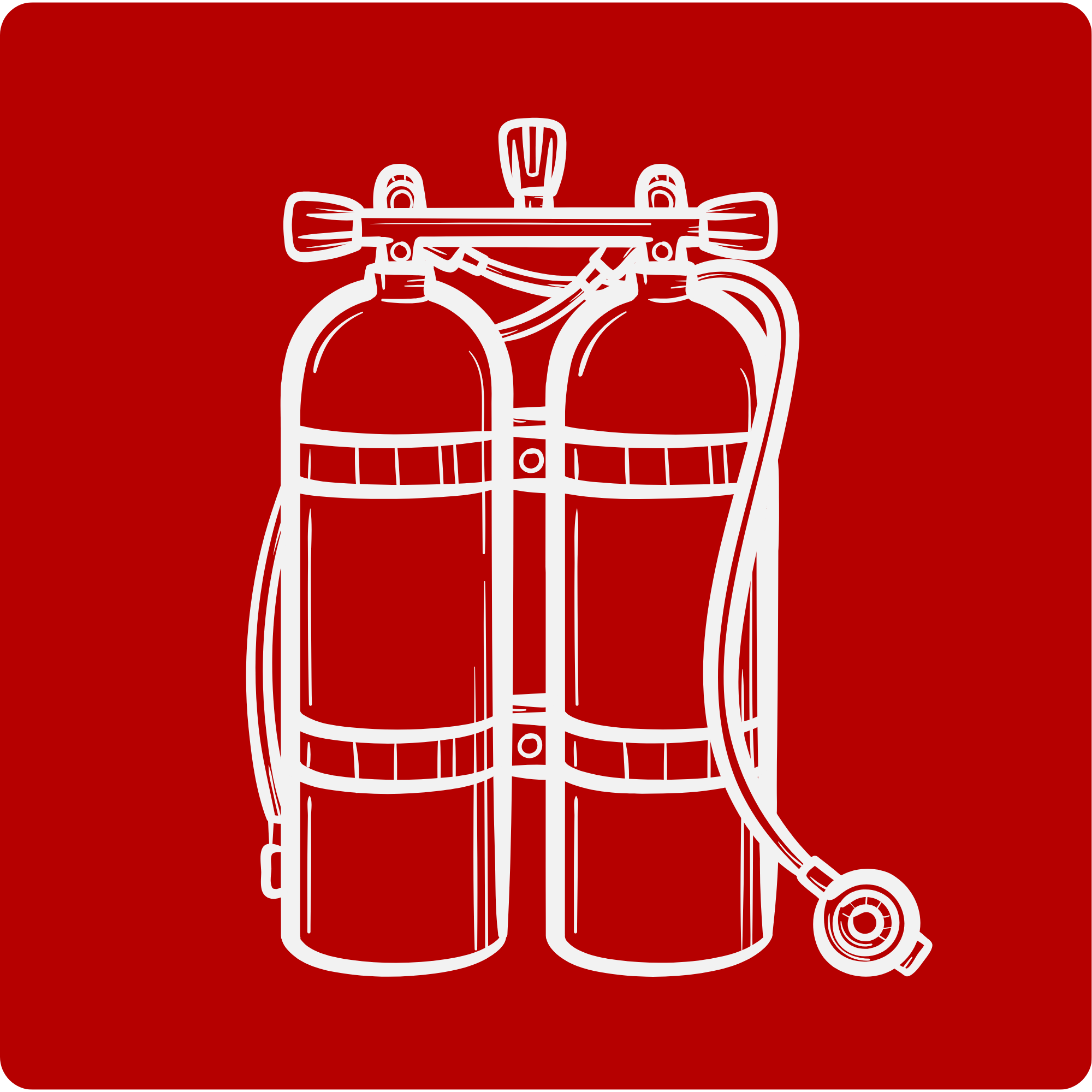 Double scuba tanks cylinders icon for technical diving equipment category