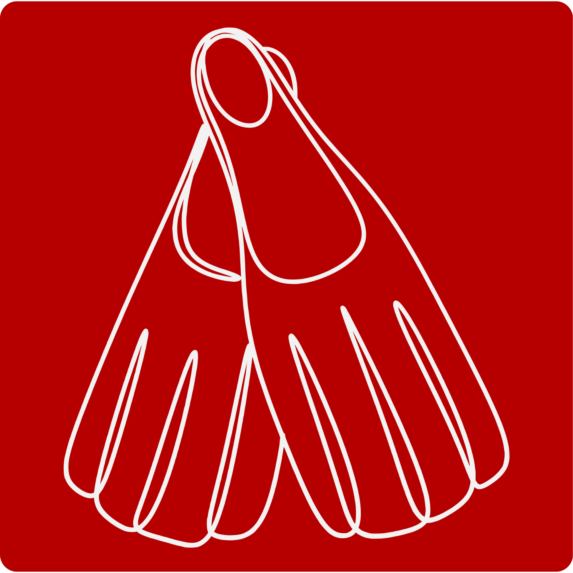 Scuba diving fins icon for masks fins and snorkels category